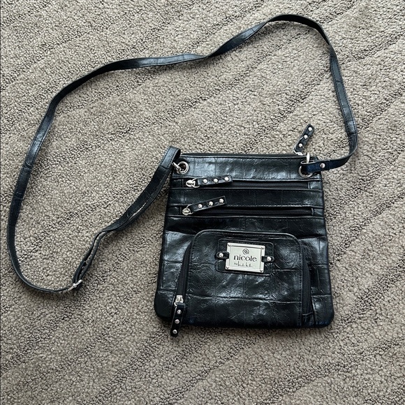 Nicole by Nicole Miller Crossbody Purse Black - Picture 1 of 6